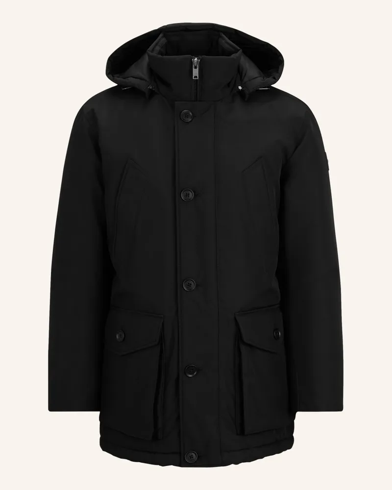 HUGO BOSS Parka OSIASS mit abnehmbarer Kapuze Schwarz