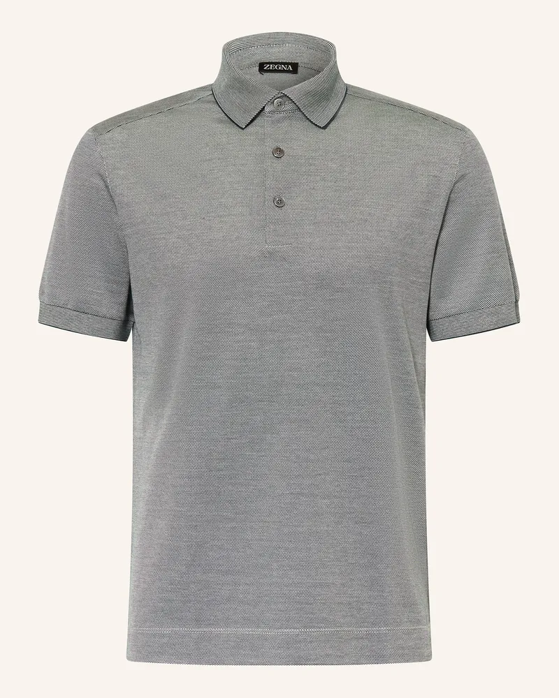 Ermenegildo Zegna Jersey-Poloshirt mit Seide Blau