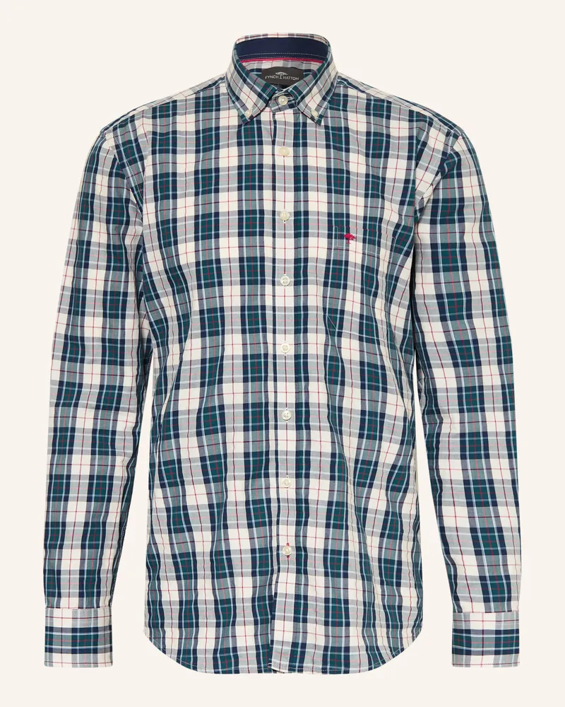 Fynch-Hatton Hemd Comfort Fit gruen Creme