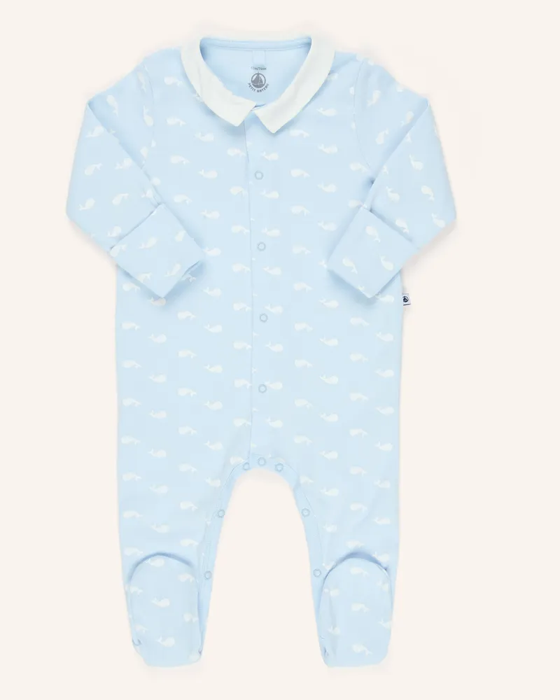 Petit Bateau Strampler blau Hellblau
