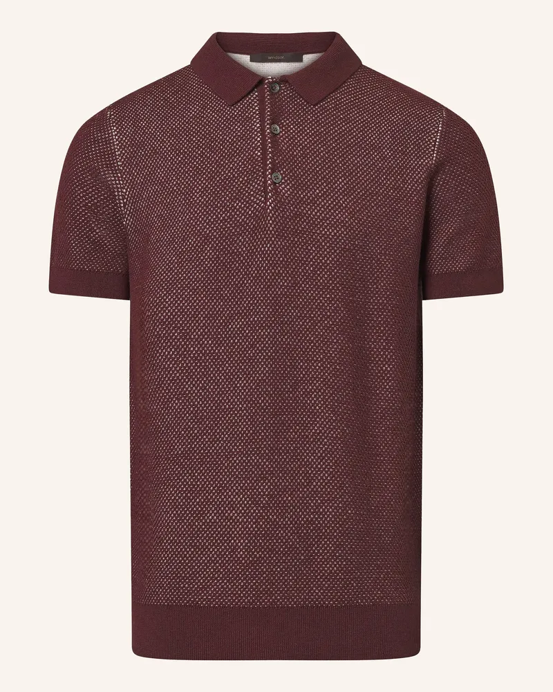 windsor. Strick-Poloshirt Cashmilo rot Cognac