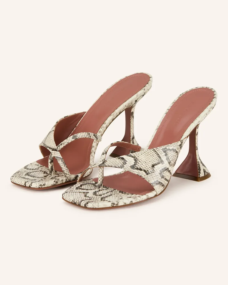Amina Muaddi Zehentrenner Shiona beige Ecru