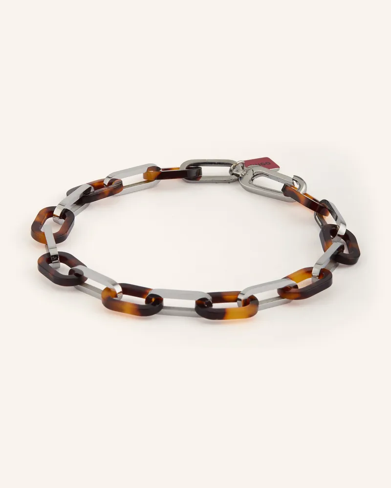 HUGO BOSS Armband Tortoiseshell silber Braun
