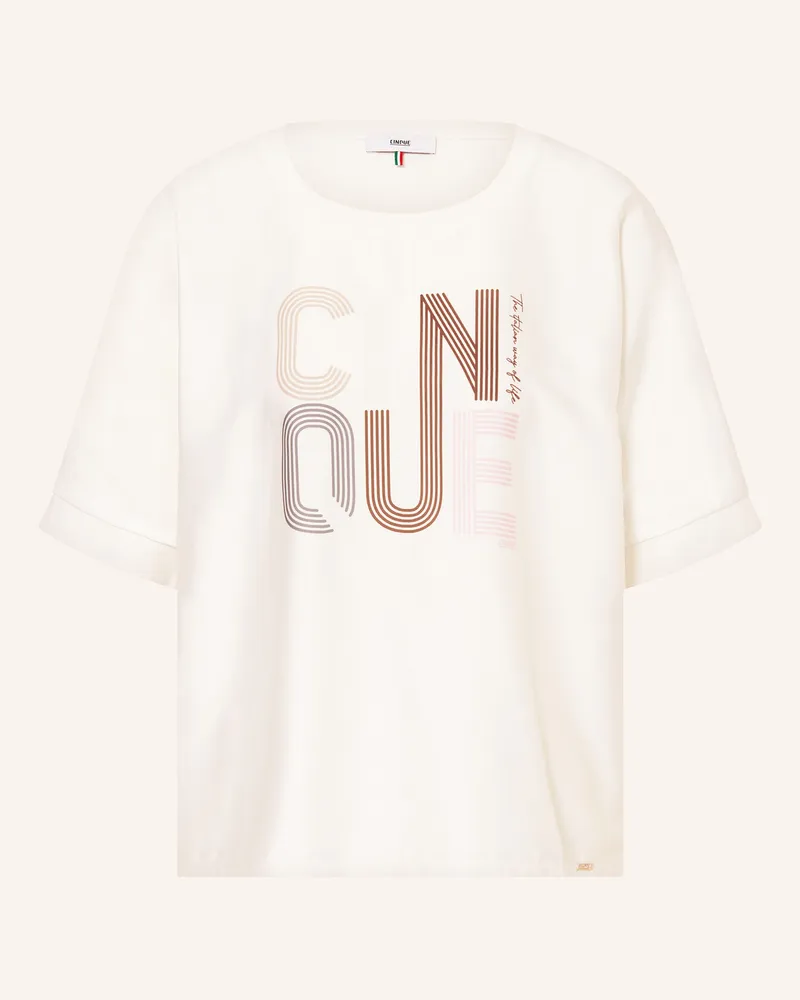 cinque T-Shirt CILIDO im Materialmix Weiss