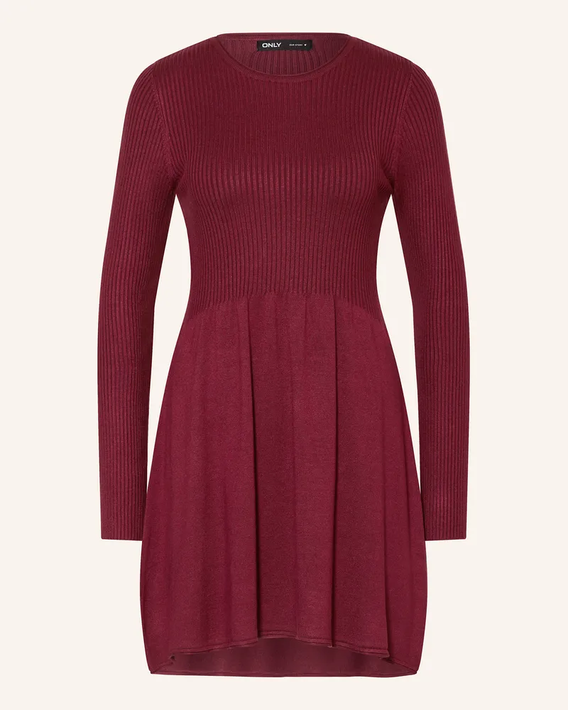 only Strickkleid Dunkelrot