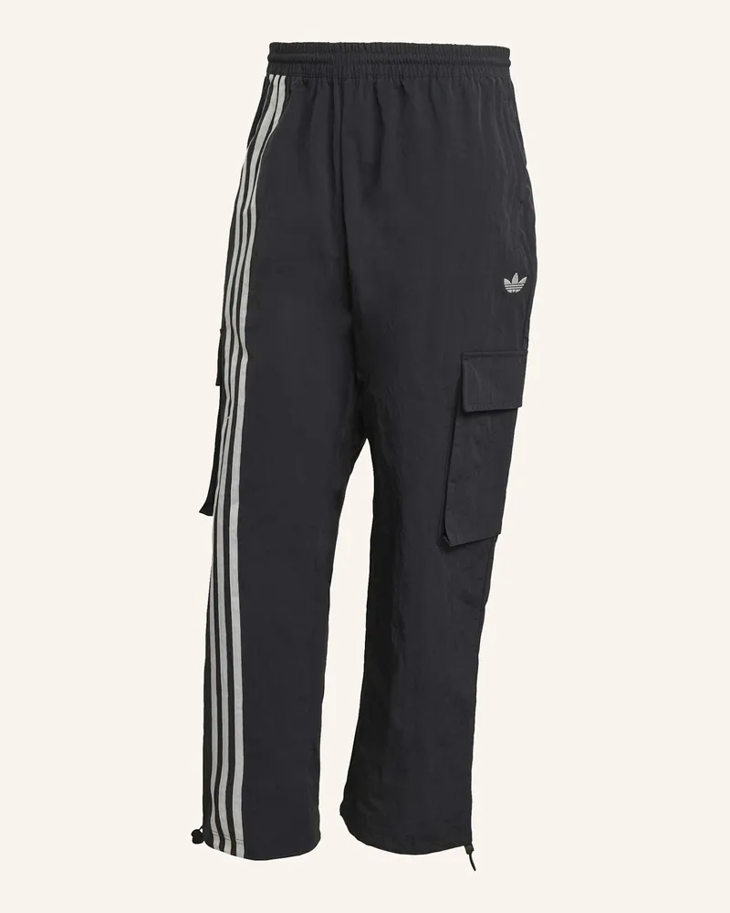 adidas FRONT STRIPES WOVEN CARGOHOSE Schwarz