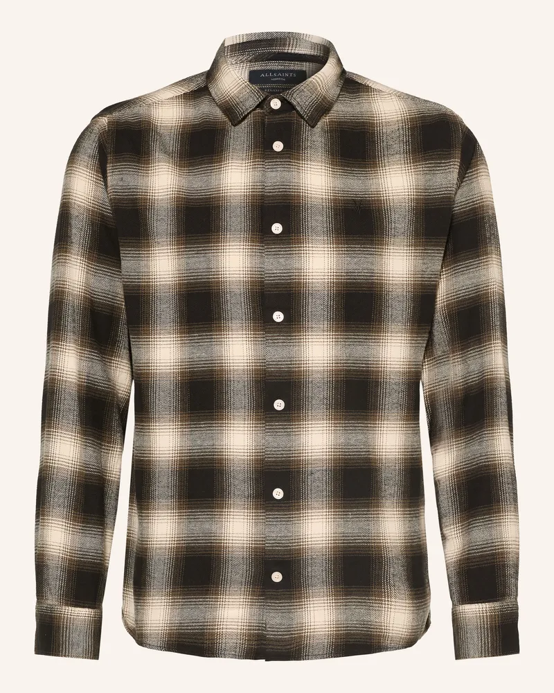 AllSaints Flanellhemd Baseline Relaxed Fit schwarz Schwarz