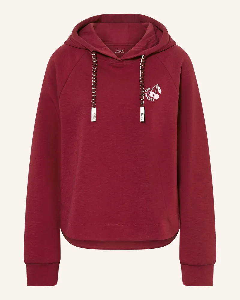 Marc Cain Hoodie mit Schmucksteinen Dunkelrot