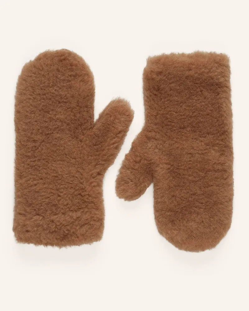 Max Mara Kamelhaar-Fäustlinge Ombrat braun Braun
