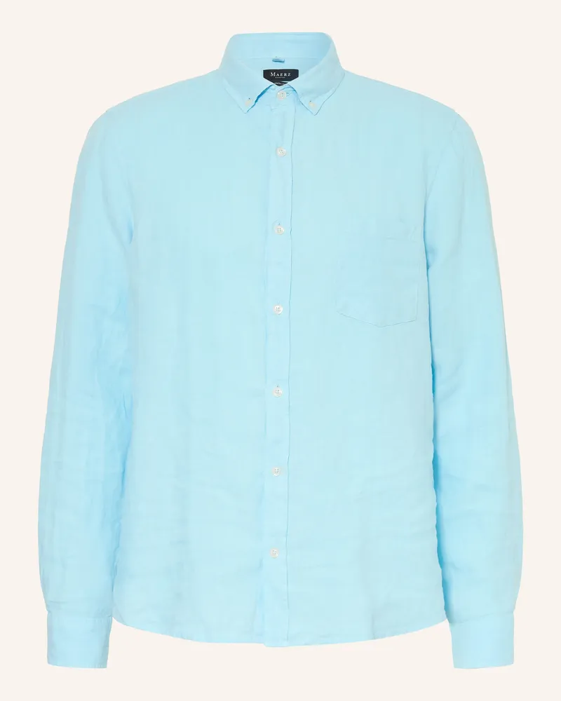 Maerz Leinenhemd Comfort Fit blau Türkis