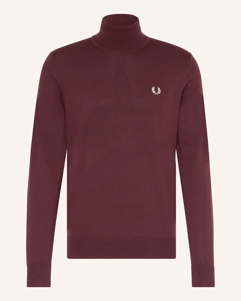 Fred Perry Rollkragenpullover rot Dunkelrot