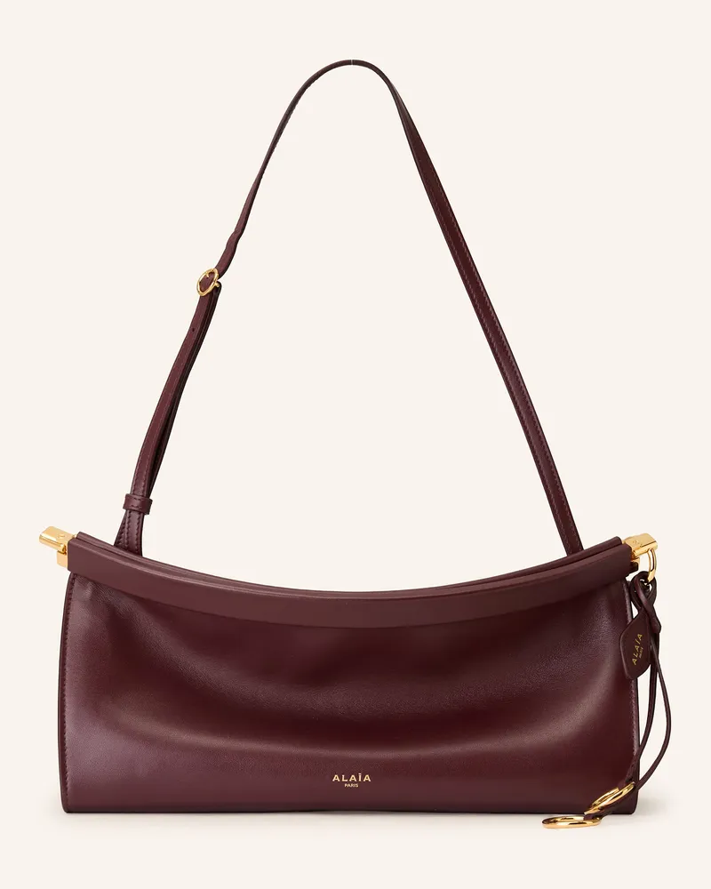 Alaïa Schultertasche EAST WEST MEDIUM Dunkelrot