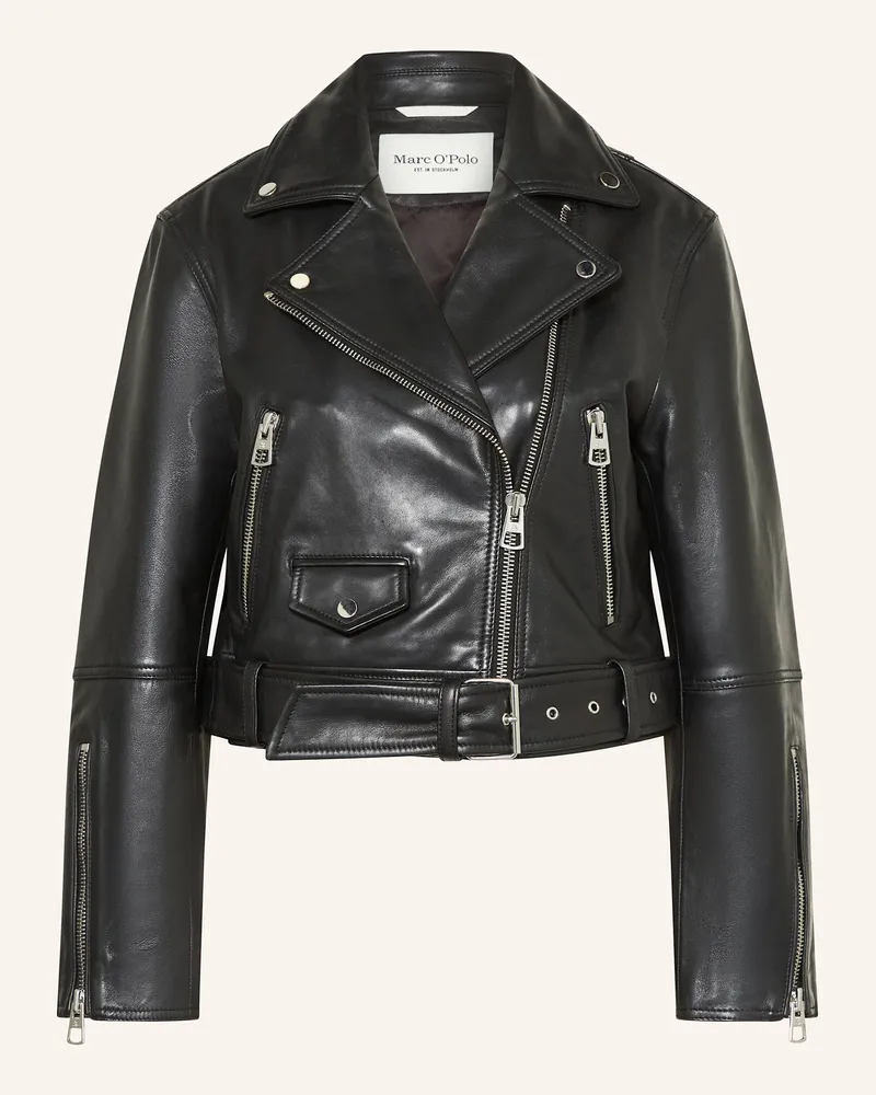 Marc O'Polo Lederjacke Schwarz