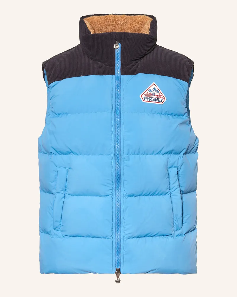 Pyrenex Daunenweste RETRO JOHN im Materialmix Türkis