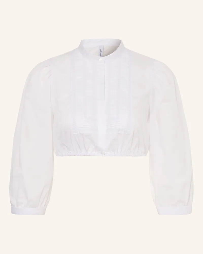 Wallmann Dirndlbluse Mit 3/4-Arm weiss Weiss