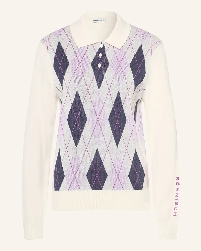 Röhnisch Strick-Poloshirt Heritage Regular Fit lila Helllila