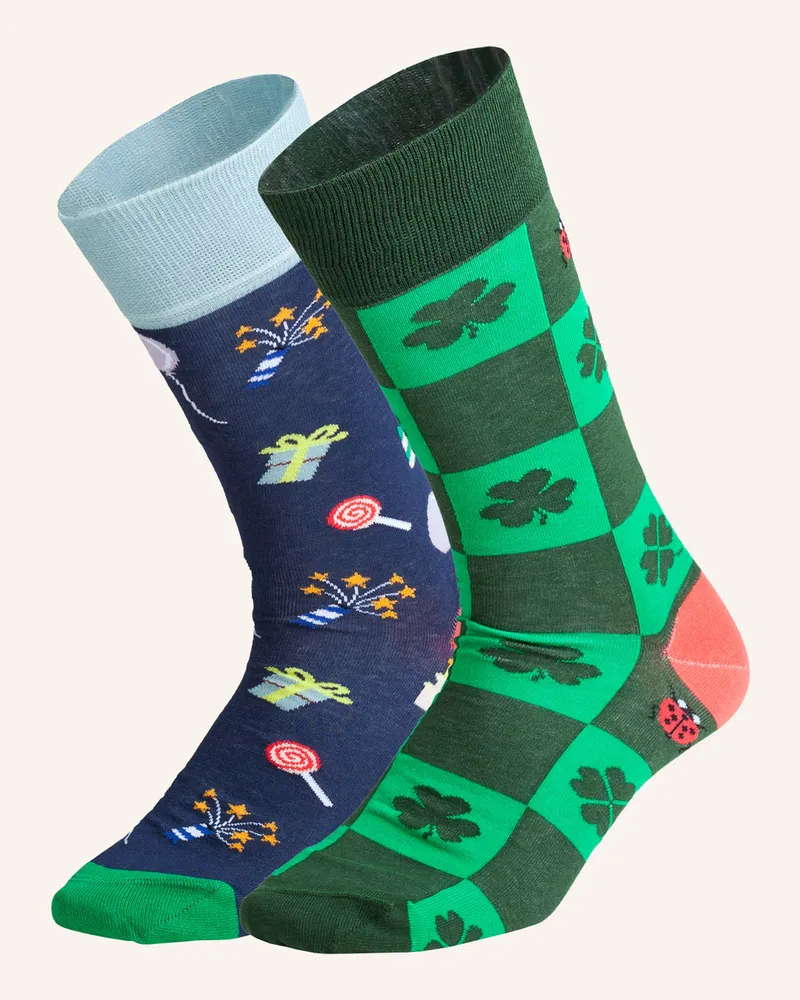 DillySocks Socken Lucky Celebration gruen Dunkelblau