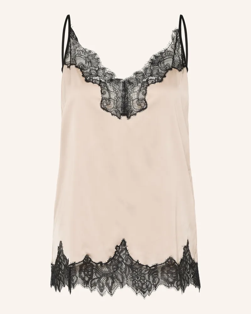 Maje Satintop Mit Spitze beige Beige