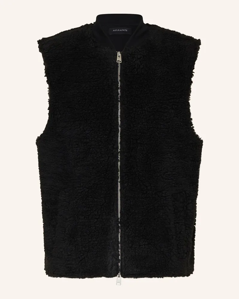 AllSaints Teddyfell-Weste OTIS Schwarz