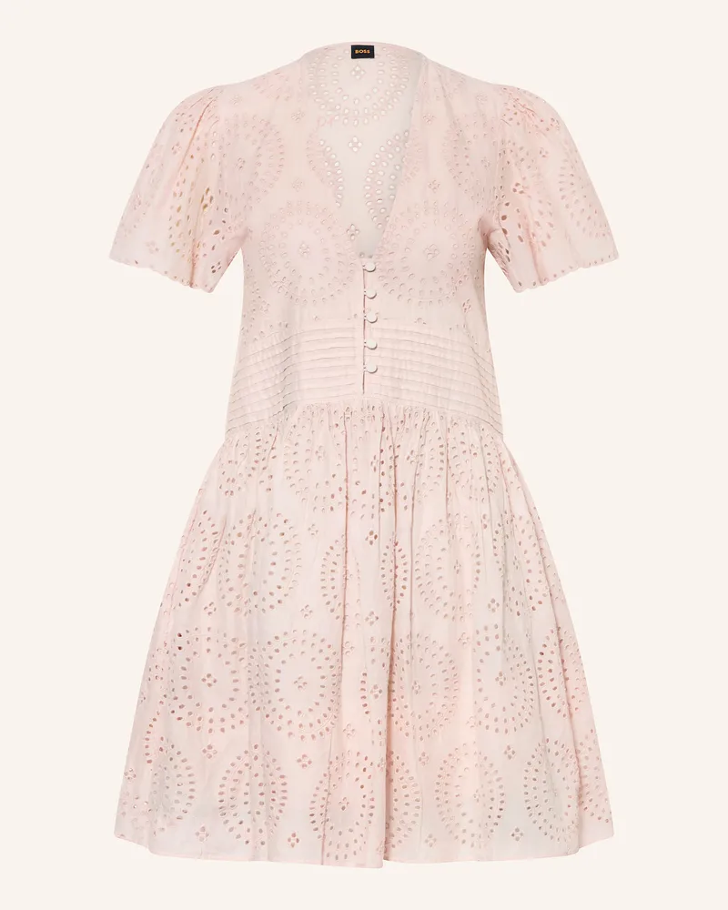 HUGO BOSS Kleid DEBRODY aus Lochspitze Hellrosa