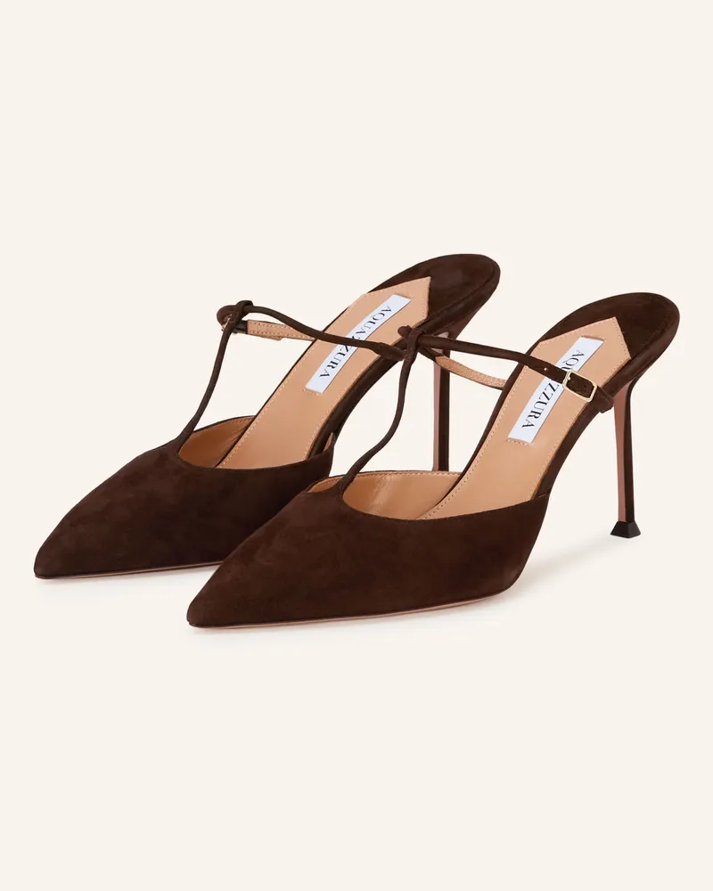 Aquazzura Mules SORBONNE Dunkelbraun