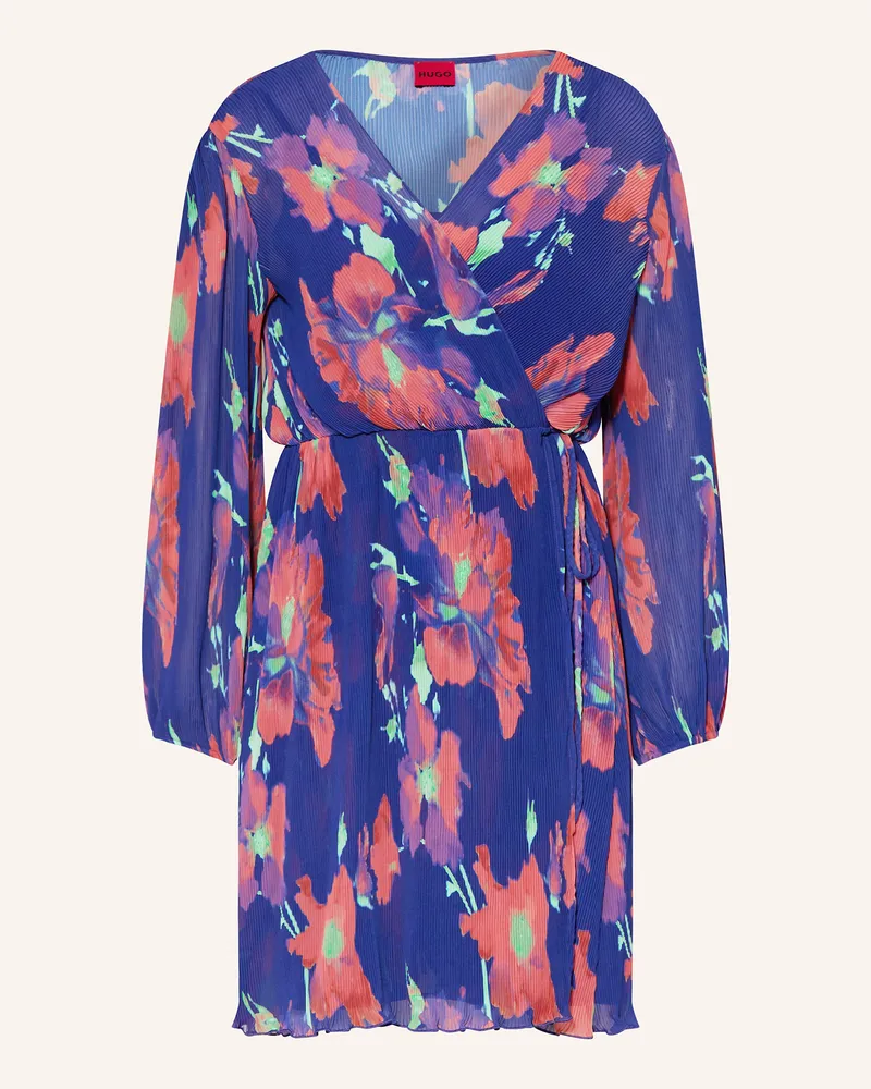 HUGO BOSS Wickelkleid KAHULA mit Plissees Blau