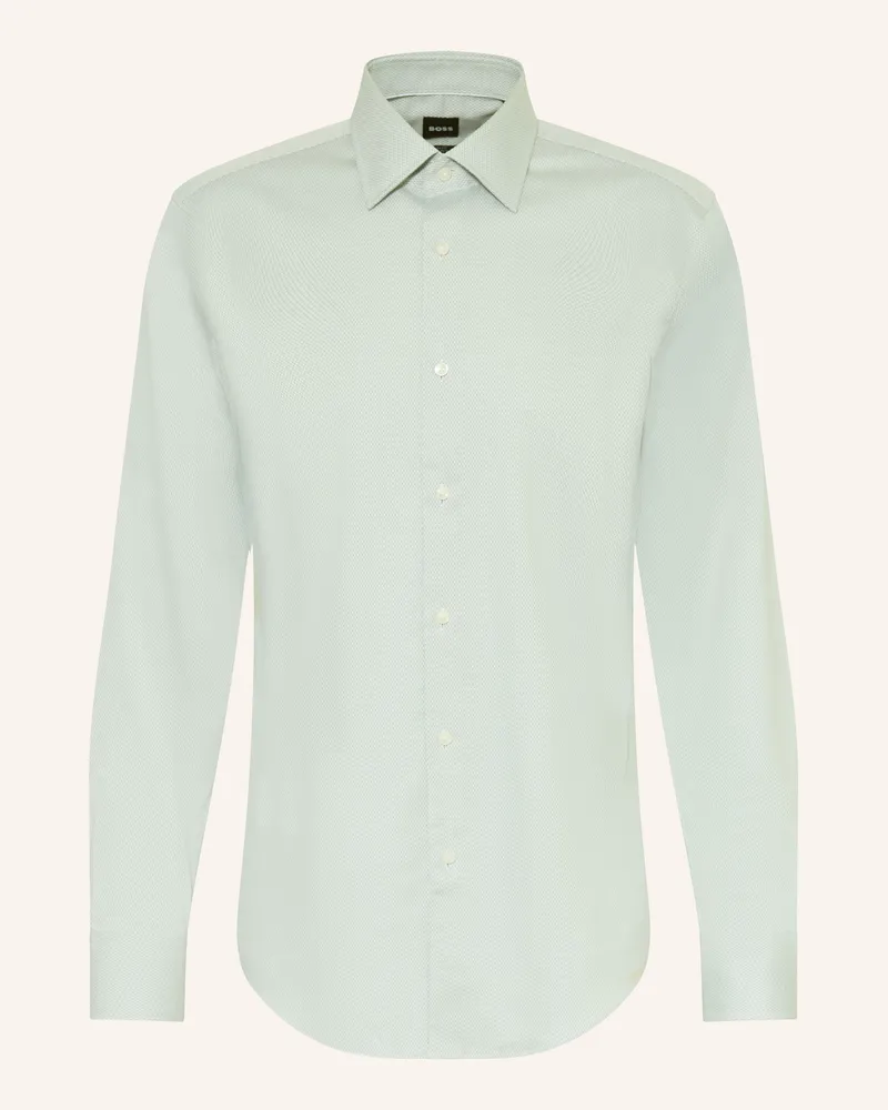 HUGO BOSS Hemd Hank Slim Fit gruen Blaugrau