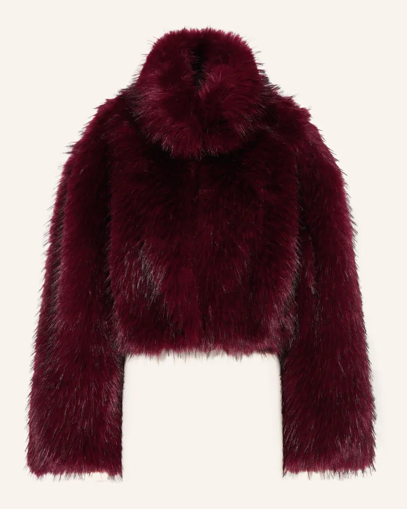 ROTATE Birger Christensen Kunstpelz-Jacke rot Dunkelrot