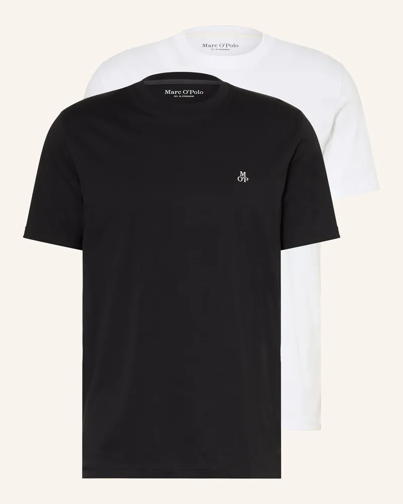 Marc O'Polo 2er-Pack T-Shirts schwarz Schwarz