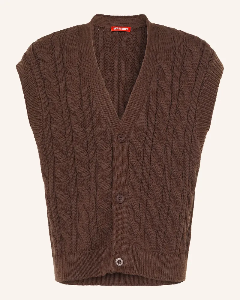 WRSTBHVR Strickweste Imran braun Dunkelbraun
