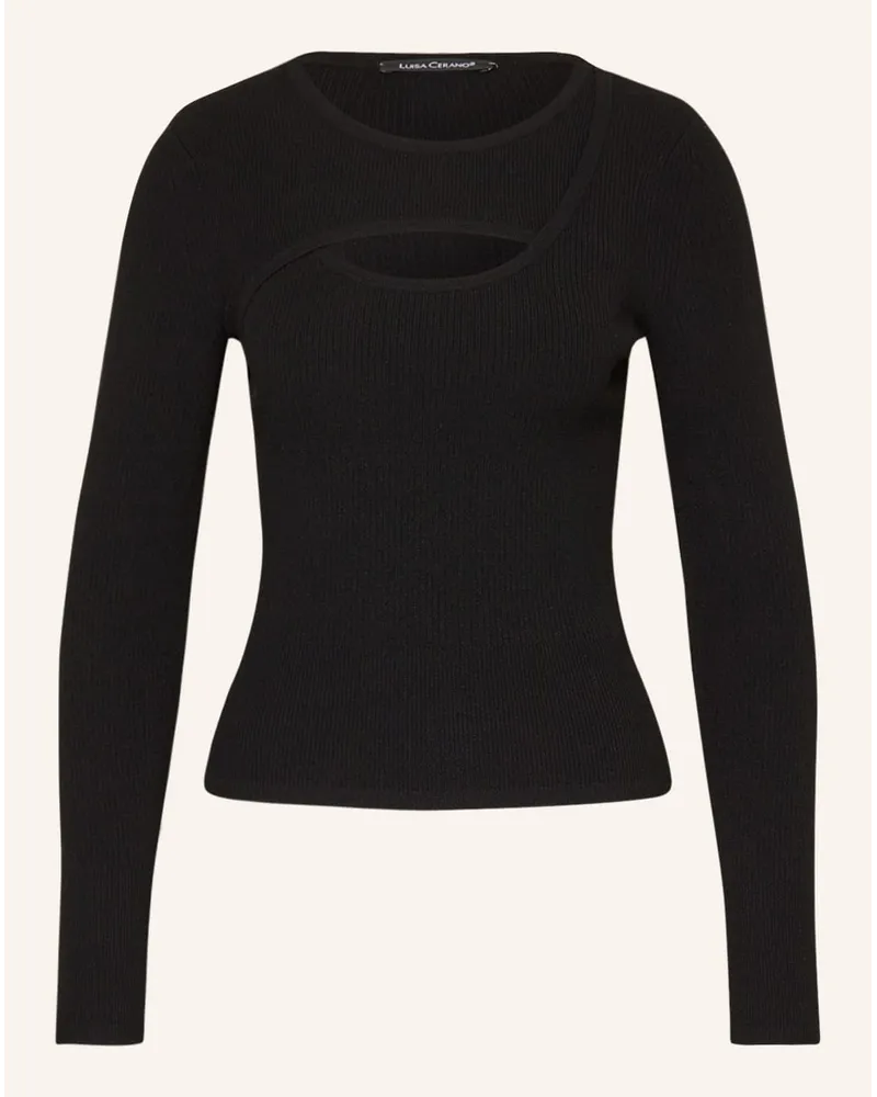 Luisa Cerano Pullover mit Cut-out Schwarz