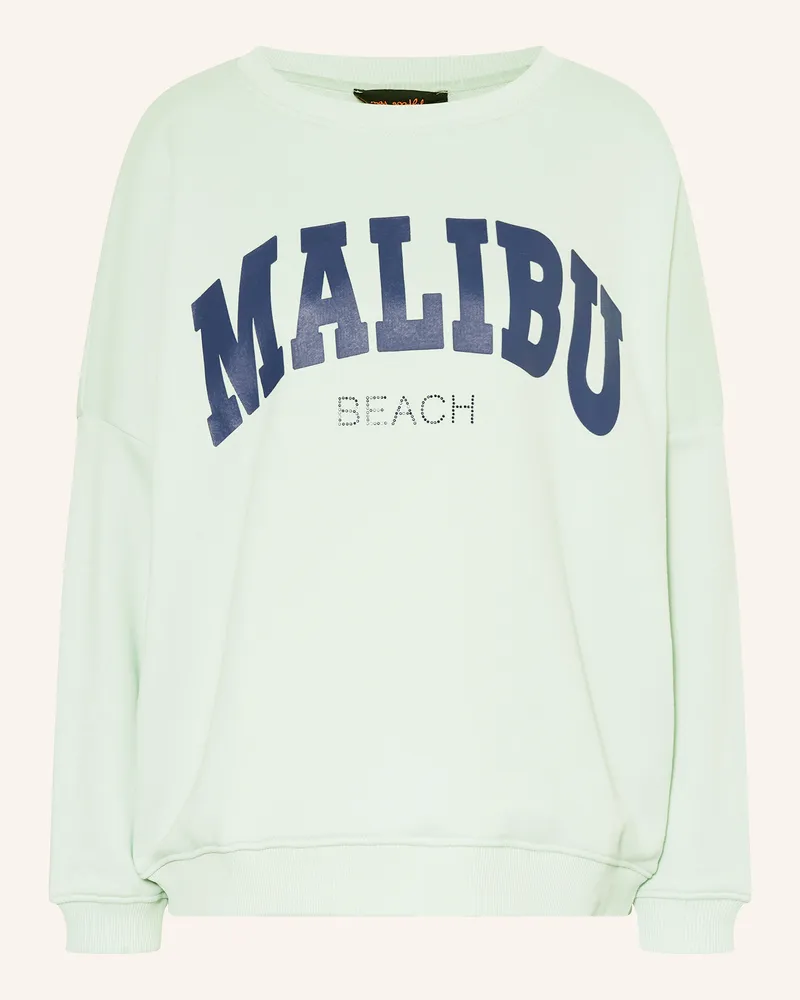 Miss Goodlife Sweatshirt mit Schmucksteinen Mint