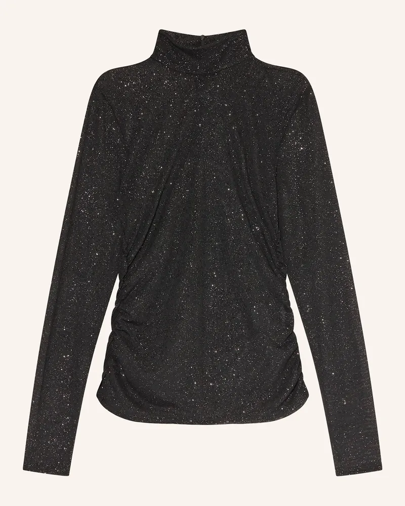 Gestuz Blusentop GLIMMAGZ mit Glitzergarn Schwarz