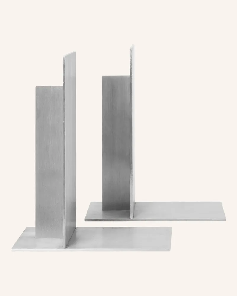 ferm LIVING 2er-Set Buchstützen Lager silber Silber