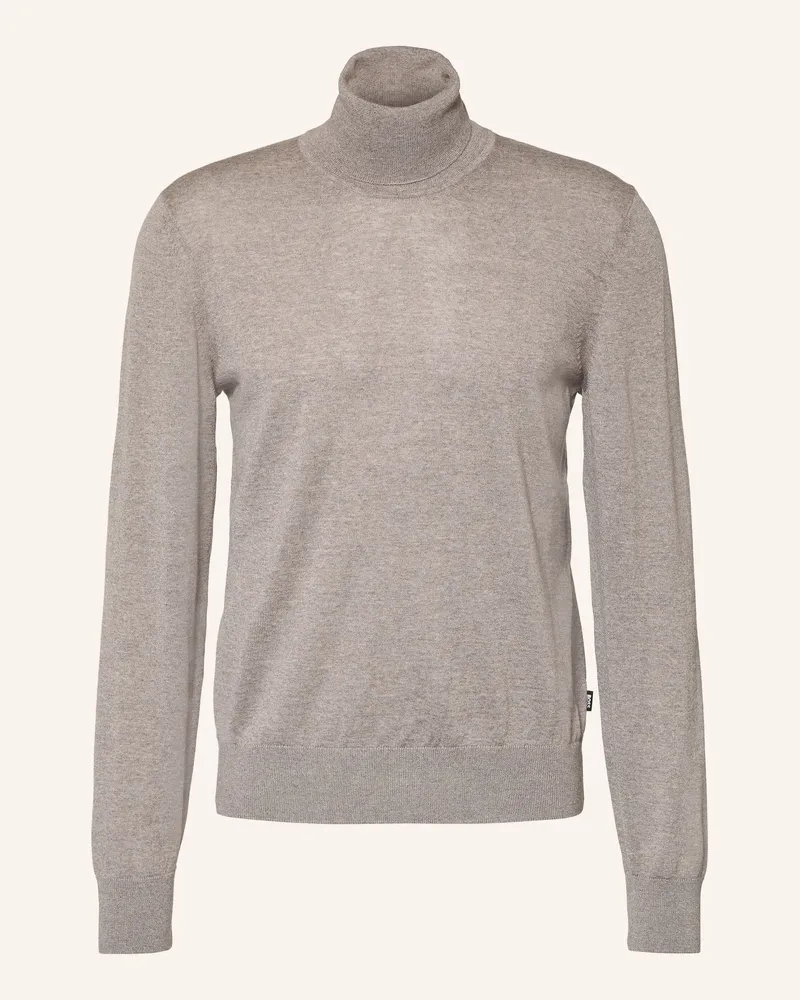 HUGO BOSS Rollkragenpullover Musso braun Taupe
