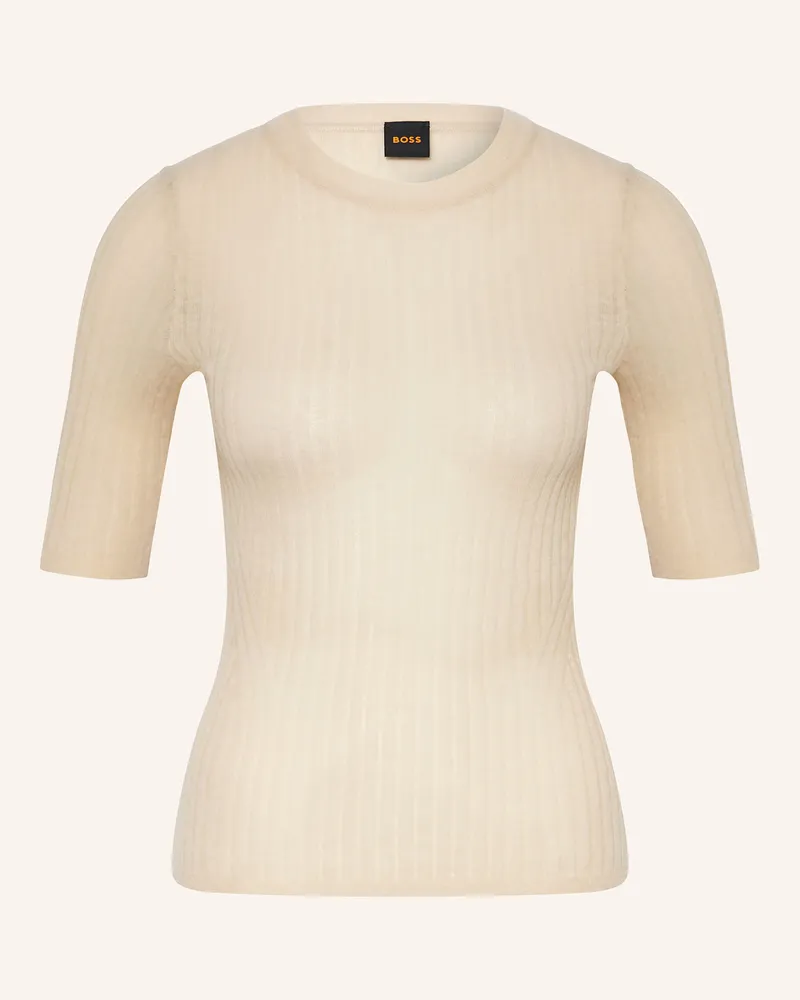 HUGO BOSS Strickshirt FENNINA Hellbraun