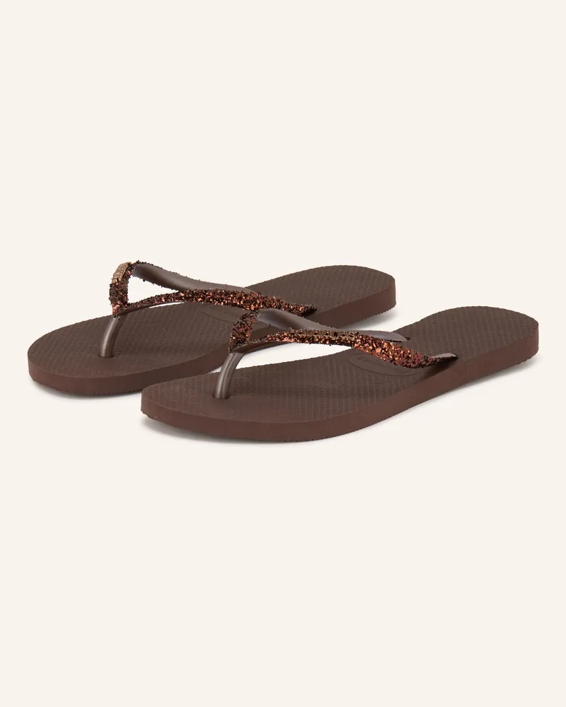 Havaianas Zehentrenner Slim Glitter Ii braun Dunkelbraun
