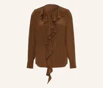 Seidenbluse Epica Mit Volants braun