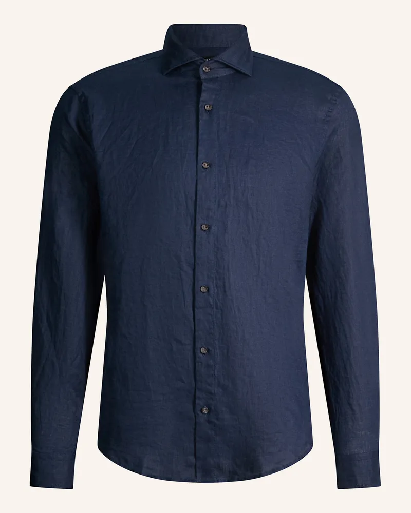 Strellson Leinenhemd Ceasar Slim Fit blau Dunkelblau