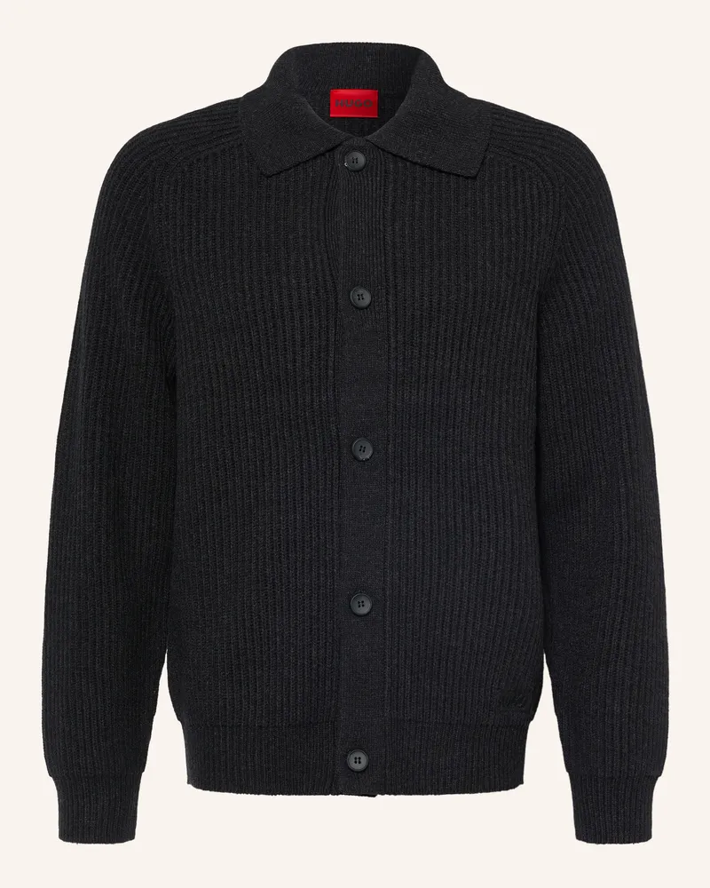 HUGO BOSS Strickjacke Sardeep schwarz Schwarz