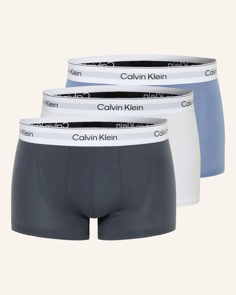 Calvin Klein 3er-Pack Boxershorts Icon Cotton Stretch Low Rise blau Weiss