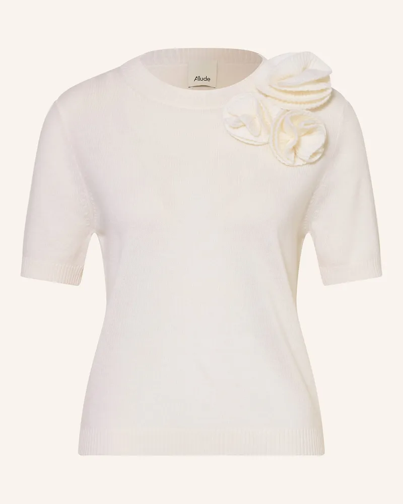 ALLUDE Strickshirt mit Cashmere Weiss