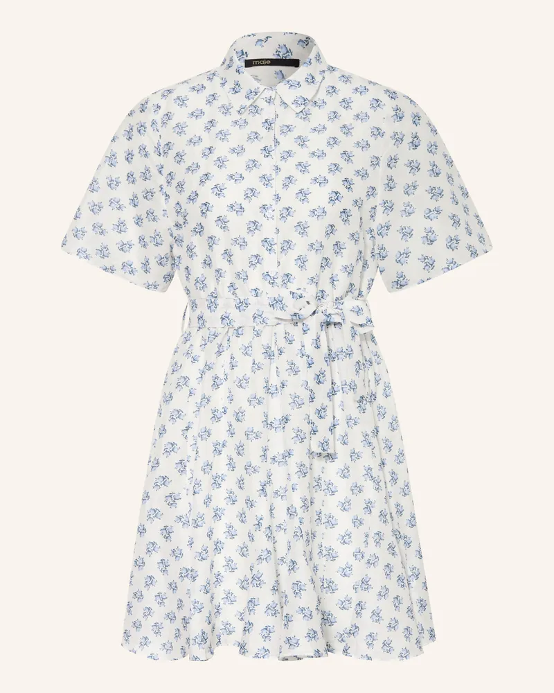 Maje Hemdblusenkleid mit Leinen Weiss