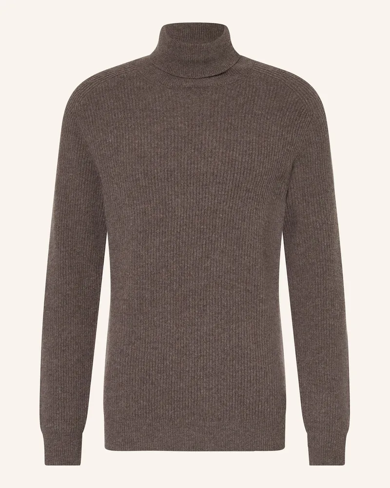 Profuomo Rollkragenpullover Dunkelbraun