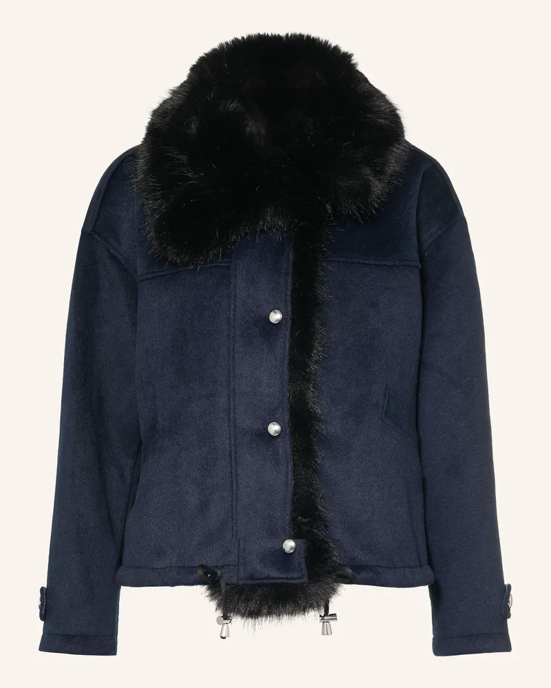 Maje Jacke Mit Kunstfell blau Dunkelblau