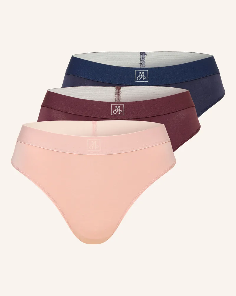 Marc O'Polo 3er-Pack Slips rosa Dunkelrot