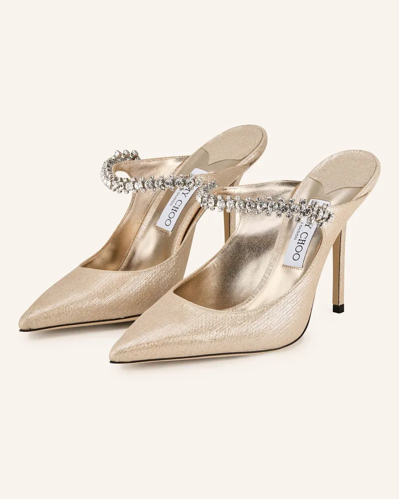Jimmy Choo Mules Bing Mit Schmucksteinen gold Gold
