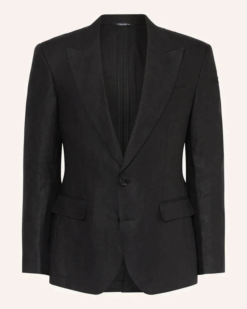 Dolce & Gabbana Leinensakko Extra Slim Fit Schwarz
