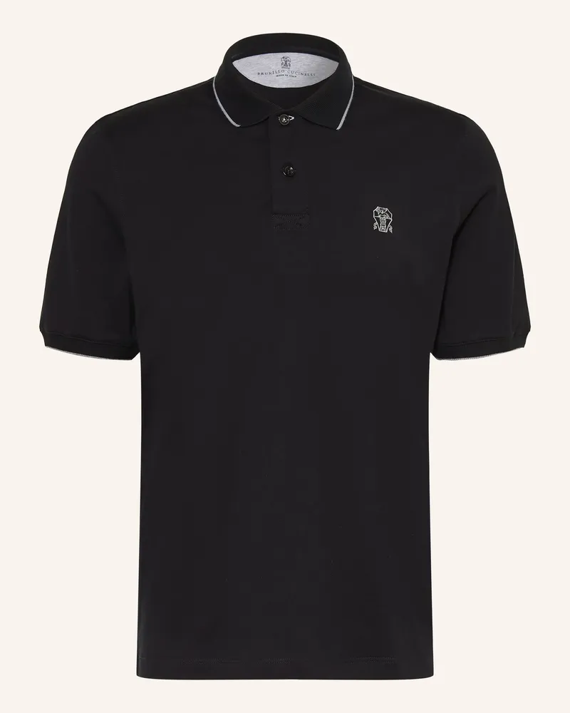 Brunello Cucinelli Jersey-Poloshirt schwarz Schwarz