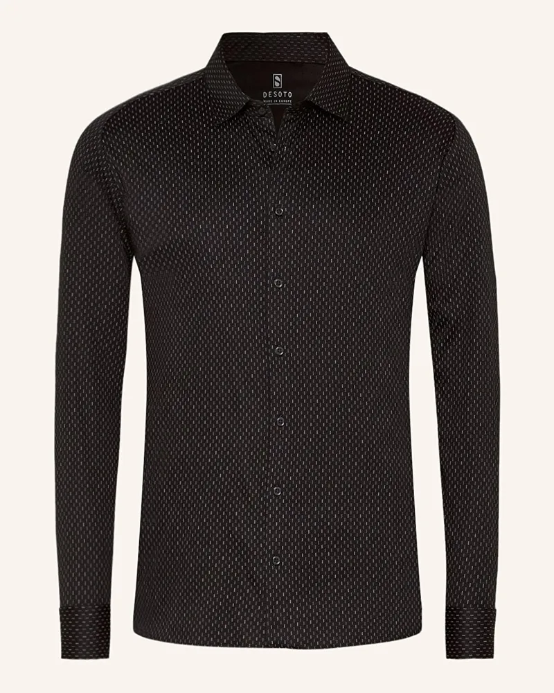 DESOTO Jerseyhemd Slim Fit Schwarz